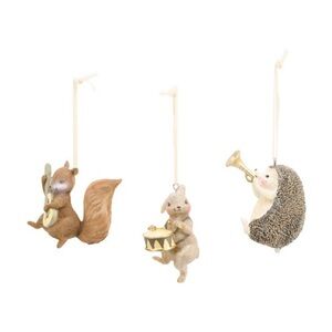 Rachel Ashwell Set Of 3 Musical Woodland Animals Ornaments, NIB